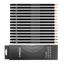 14pcs professional sketching and graphite drawing pencils portable set