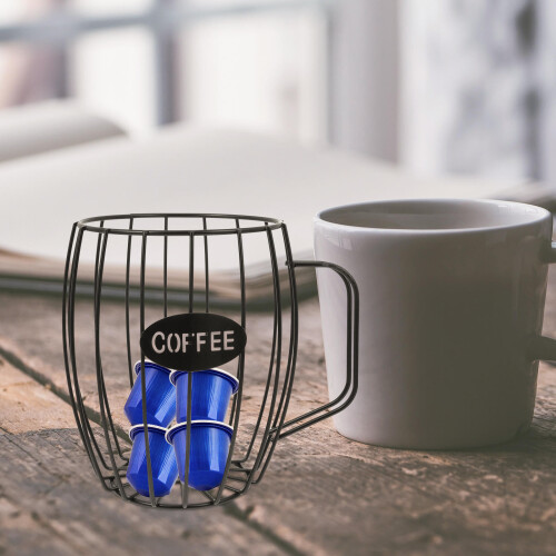 1Pc Black Iron Functional Coffee Capsule Storage Organizer 2