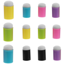 12 unid esponjas para pintura com dedos, aplicadores, mistura tinta