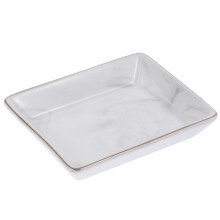 Bathroom Tray Storage Ceramic Marble Pattern Jewelry Display Plate