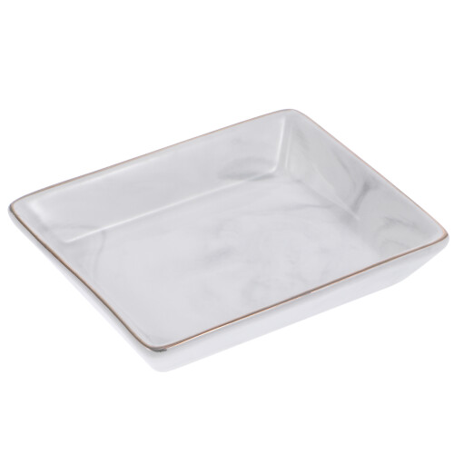 Bathroom Tray Storage Ceramic Marble Pattern Jewelry Display Plate