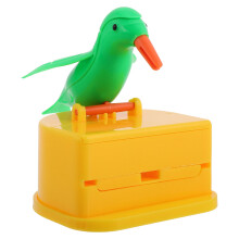 Cute Green Bird Toothpick Box Plastic Automatic Holder for Dining