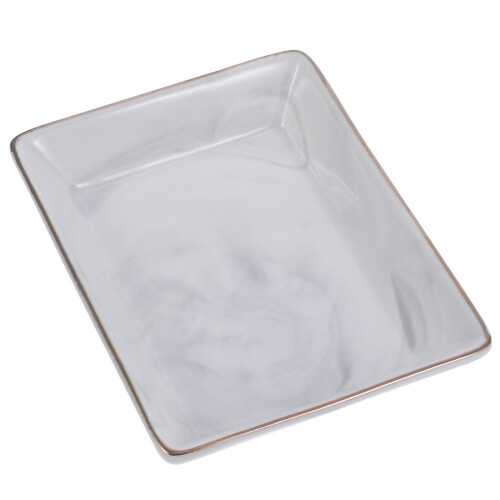 Bathroom Tray Storage Ceramic Marble Pattern Jewelry Display Plate 2