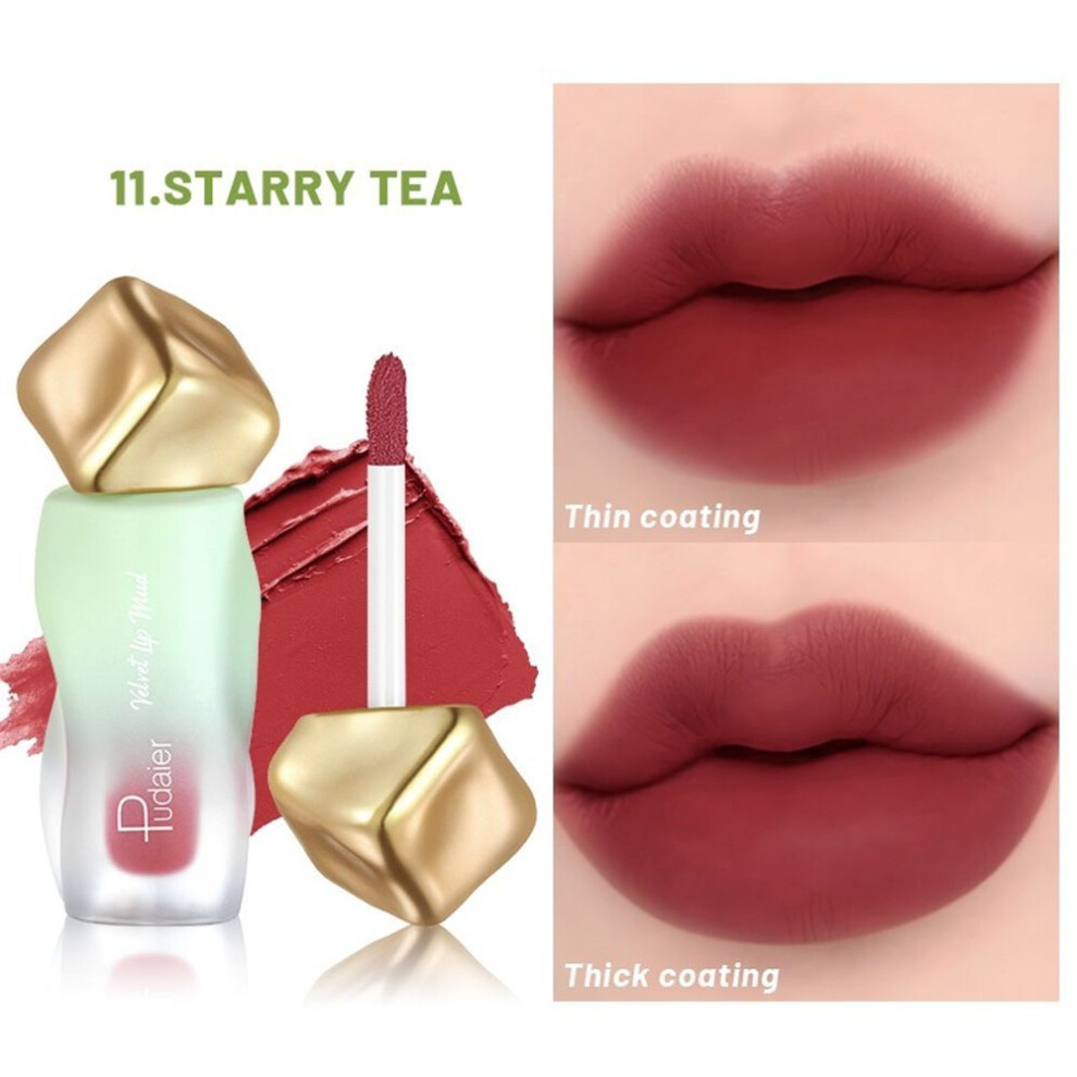 (Type#11) Pudaier Velvet Matte Lip Clay Lip Glaze 12 Colors Waterproof Non-stick Lipstick-image-OPC-PKRDSHG-NEW