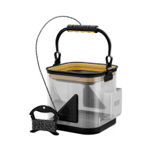 Bait Bucket Transparent Live Fish Container Foldable EVA Fish Basket Angler Accessories For Outdoor Rivers Fishing