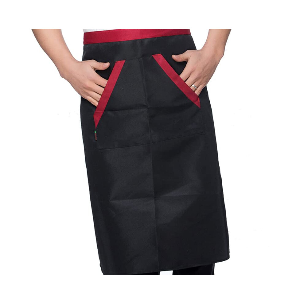 Chef Belt Apron With Pockets For Men Cotton Adjustable Waist Easy To Clean Black Restaurant Bar Workwear 9016109093769