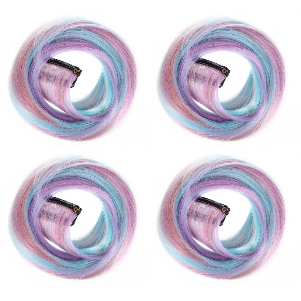 Inoomp Unisex 18Pcs Clip In Hair Extensions Colored Fake Hairpieces For Women