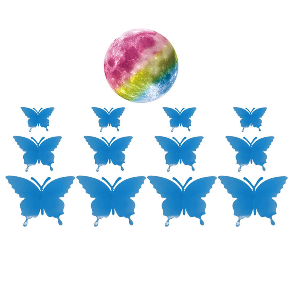 1Set Glow In Adhesive Butterflies Stickers Colorful Wall Decal Dark Inoomp