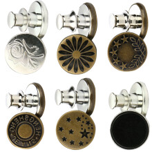6pcs alloy star snap buttons for jeans waist adjustment no sew needed