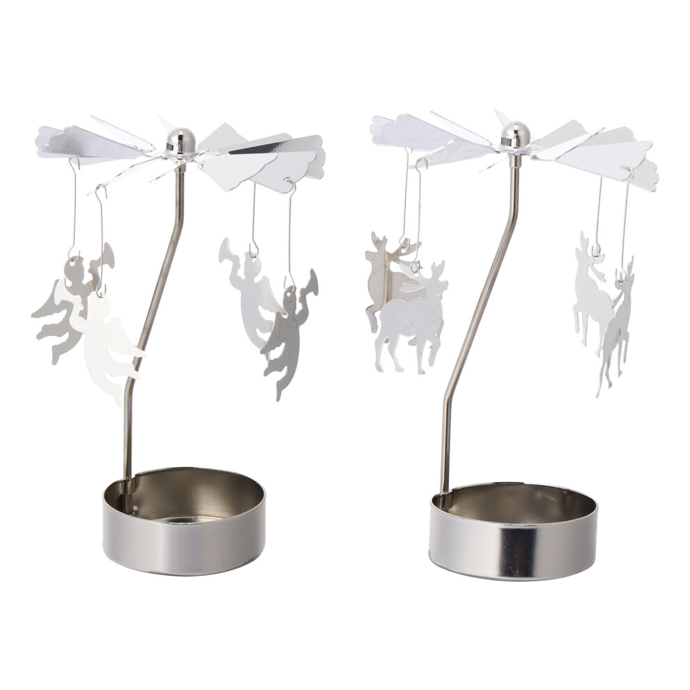 2 Pcs Creative Rotatable Angel Candlestick Metal Desktop Candle Holder-image-OPC-PKRF25S-NEW