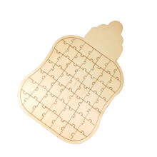 Bottle-Shaped Puzzle Message Book Bride Wedding Wooden Guestbook