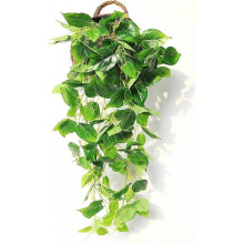 Artificial Hanging Plants Ivy Vine Fake Leaves Greeny Chain Wall Home Room Garden Wedding Garland (1Pcs,No Basket)