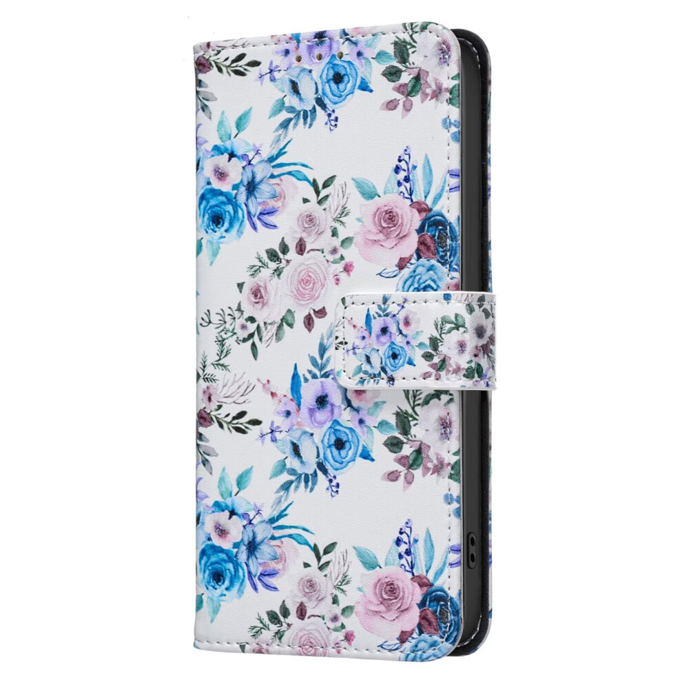 Case For Samsung Galaxy A16 3D Painted Flip Folio Leather Wallet With Card Slots Magnetic Closure Kickstand Blue Pink Flower Blue,Pink 9084446103519