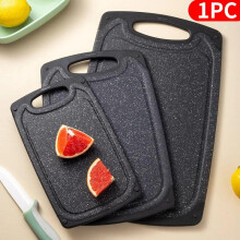 (Signal Black, S) Kitchen Accessories Durable Vegetable & Fruit Cutting Board, 1 Count Non-slip Kitchen Chopping Board with Grip Handle, Home Accessories
