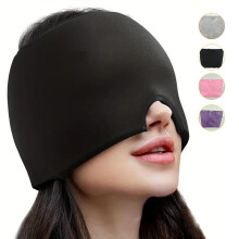 (Purple, 1 Count) Cold Compress Gel Mask, 1 Count Reusable Cold & Hot Compress Eye Mask, Elastic Ice Hat, Face Cold Compress Head Cover, Skin Care Tool for