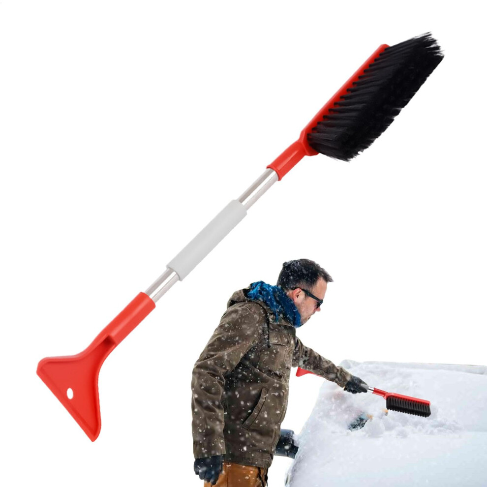 Car Snow Removal Long-Handle Windshield Brush Ice Scraper Car Windshield Brush Red 9016109094070