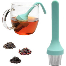 Tea Infuser, Silicone Handle Stainless Steel Tea Strainer Loose Tea Steeper Extra Fine Mesh Tea Filter