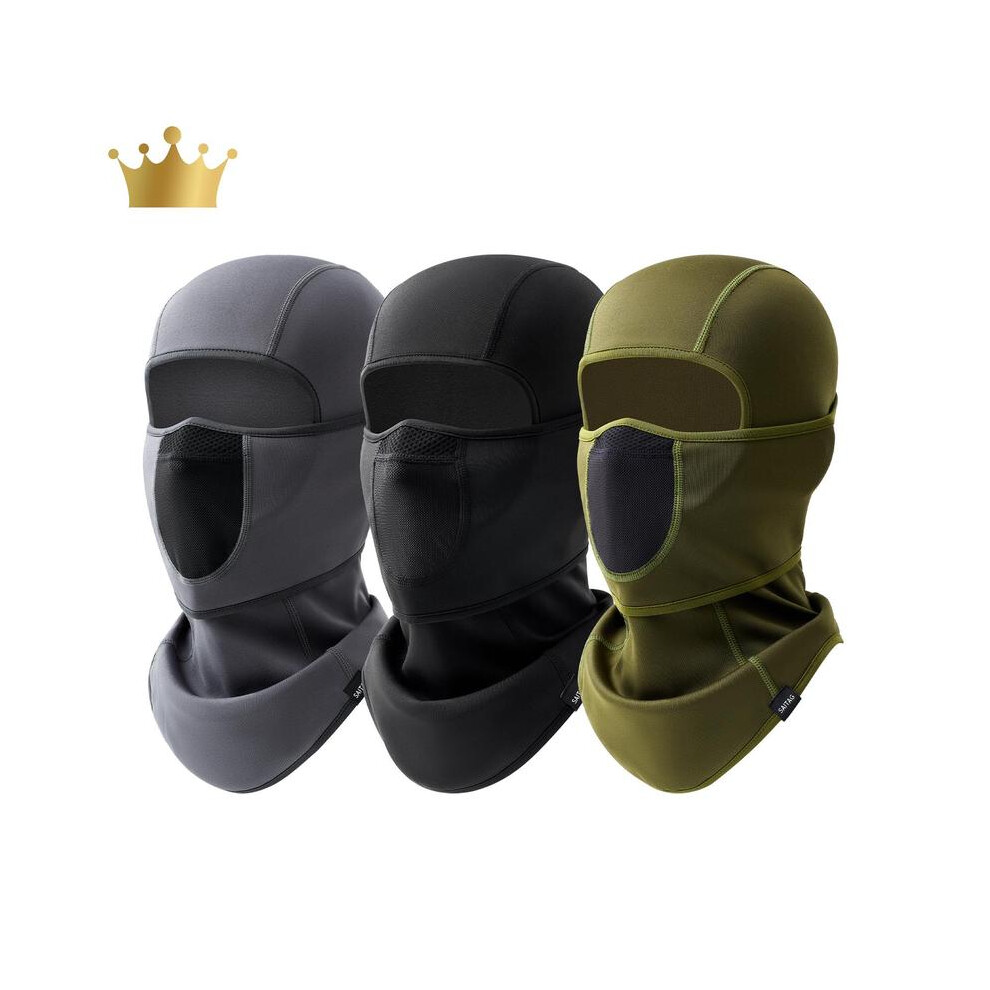 (Black + Army Green, One-Size) Balaclava Ski Mask, Warm Face Mask For Cold Weather, Winter Skiing Snowboarding Motorcycling Ice Fishing Men, Essential 5021332406846