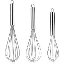 Stainless Steel Whisk Set 8" 10" 12" Kitchen Whisk Balloon Whisk Kitchen Wisk Wire Whisks