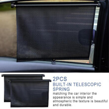 (40x45cm) 2pcs Car Side Sunshade Auto Retractable Roller Protector Blocks 97% Of Harmful UV Rays Universal Car Windows Shades Accessories