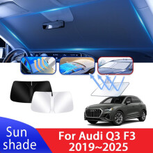 (For Audi Q3) Car Sun Visor For Audi Q3 F3 2019~2025 2020 2022 2023 Auto Front Windshield Sunshade Heat Insulation Summer Cooling Accessories