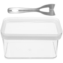 1 set clear butter dish with cutting tool, reusable holder