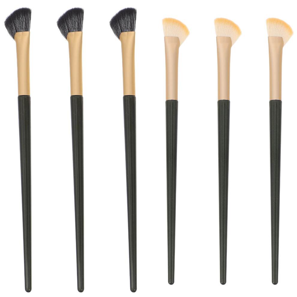 Inoomp 6 Pcs Eyeliner, Concealer, Eyeshadow Brushes For Women Girls