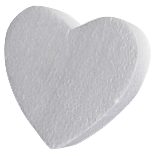 White Foam Heart Cake Model for Baking Practice and Party Decor
