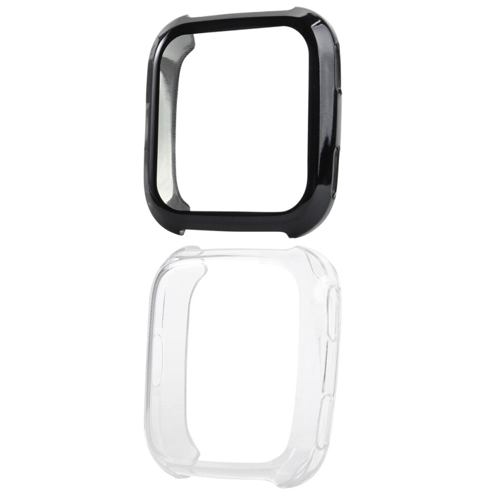 2Pcs Full Cover Tpu Case For Smart Watch And Clear Black 3294012071944