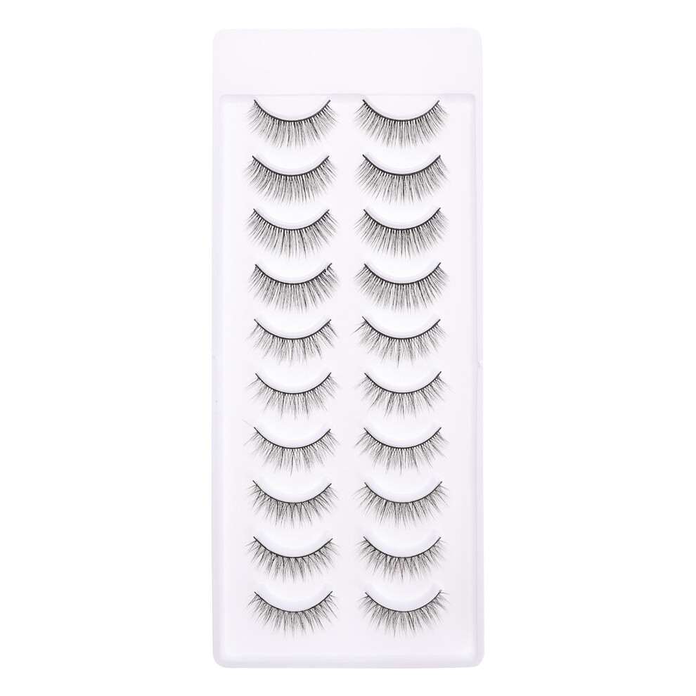 Solustre 10 Pairs 3D Natural False Eyelashes Multi-Layer Eye Beauty Lashes