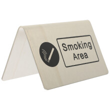 smoking area sign board indoor table indicator stainless steel