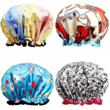 Shower Caps, 4 PACK Extra Large Bath Caps Perfect for all Hair Lengths and Thicknesses - Waterproof - Double Layer