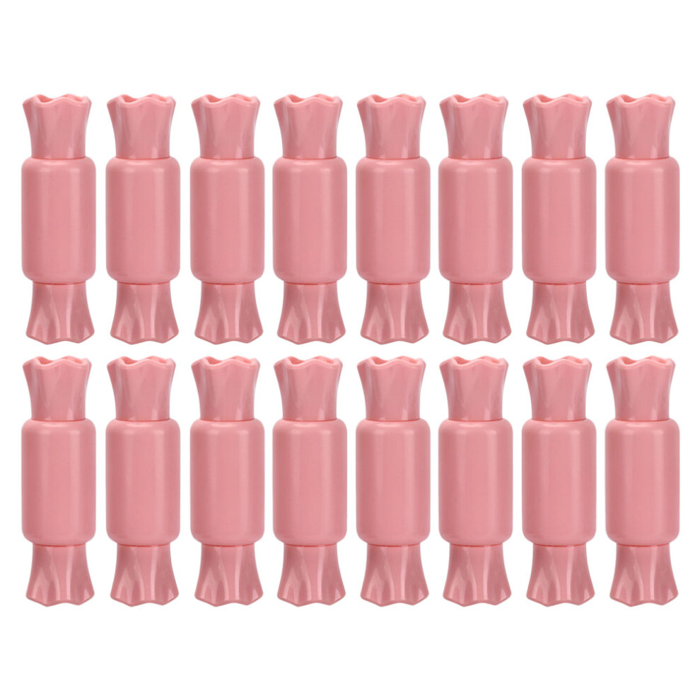 Artibetter Pink 16Pcs Candy-Shaped Lip Gloss Tubes Mini Lip Balm Containers