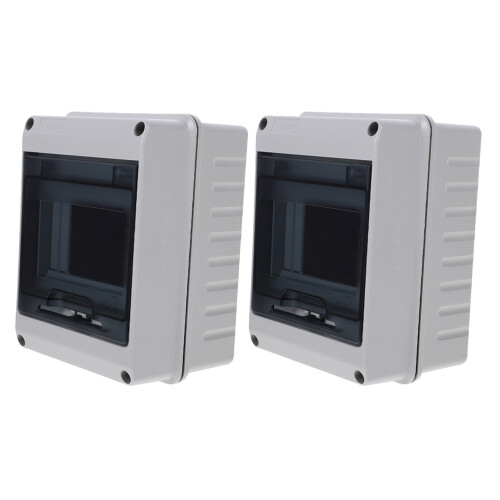 2Pcs Compact White Plastic Circuit Breaker Box for Indoor Use