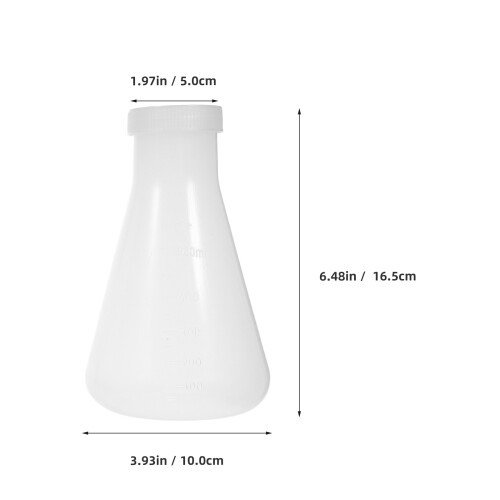 3pcs plastic conical flask with screw cap 50ml 100ml 500ml for lab use 2