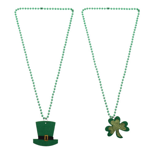 6Pcs St Patrick'S Day Necklace Clover Hanging Decor