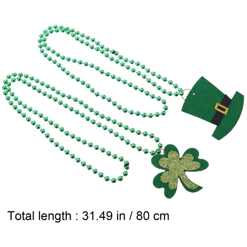 6Pcs St Patrick'S Day Necklace Clover Hanging Decor 1