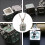 brass retro square ash photo box pendant chain 9