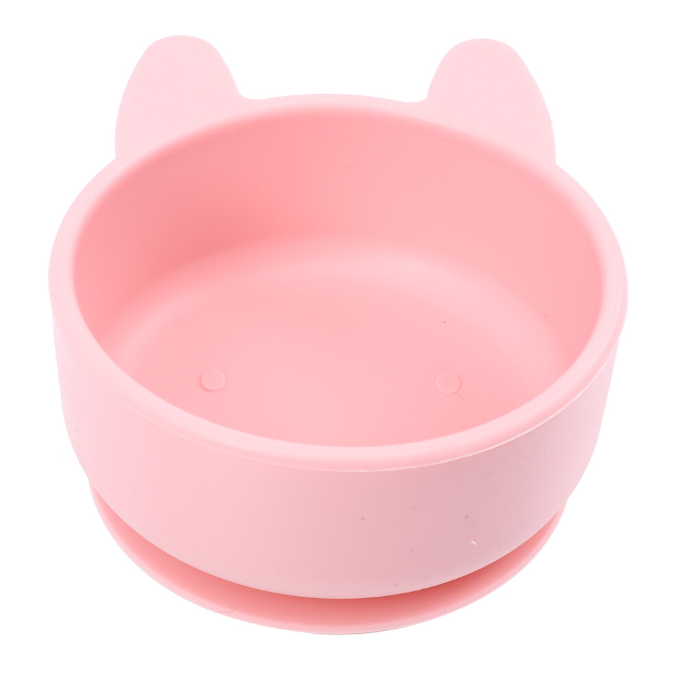 Villcase Pink Silicone Kids Food Bowl Cartoon Baby Dinner Bowl For Storage