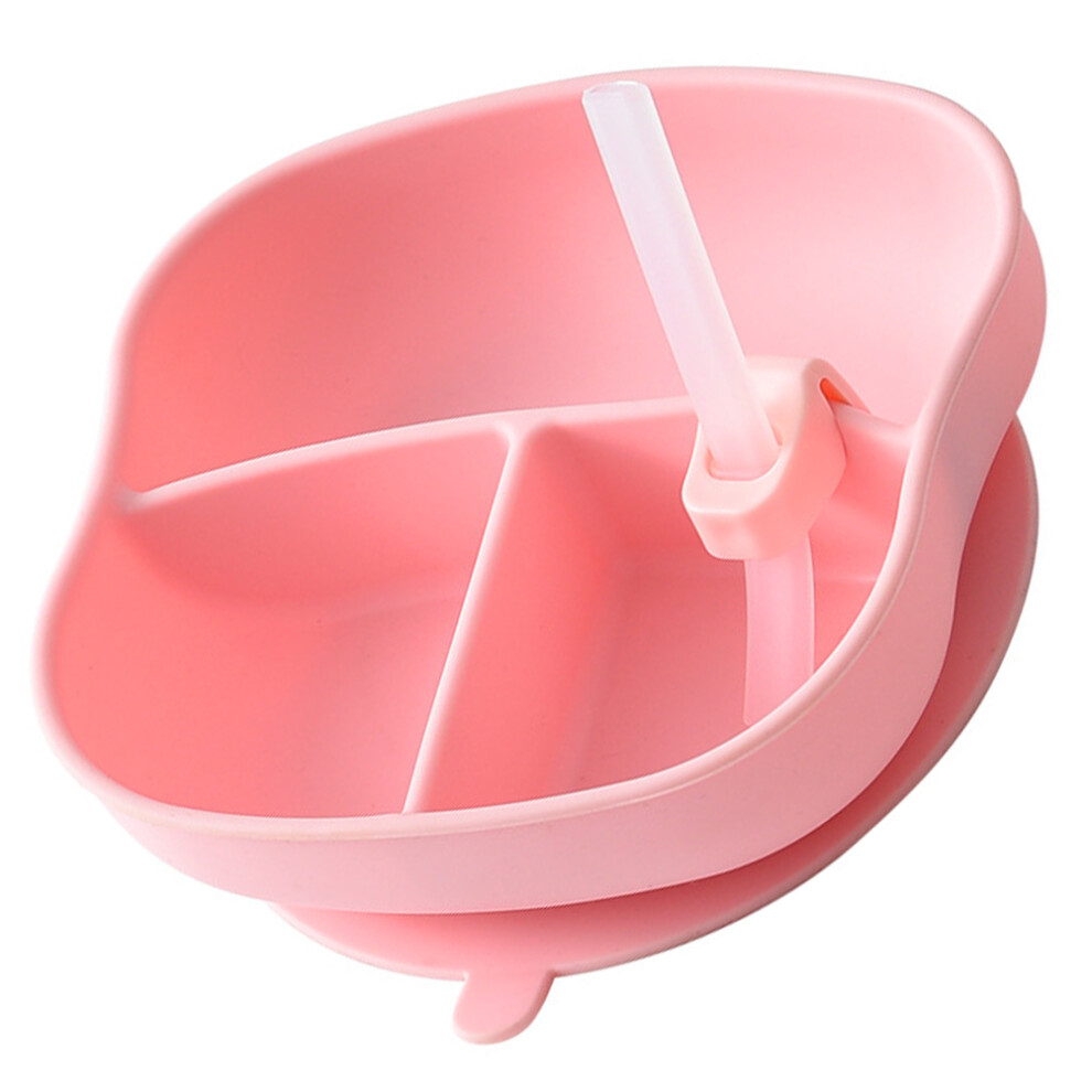 Silicone Toddler Divided Plate With Suction And Straw Villcase