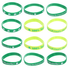 12Pcs Silicone Wristbands For St Patricks Day