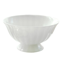 1Pc Ceramic Food Bowl White Kitchen Tableware for Soup Noodles Rice