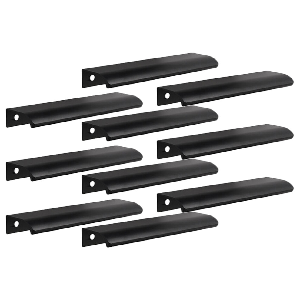 10Pcs Hidden Finger Pull Handle Cabinet Pulls Black Mount 3294012080953