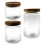 glass jar with lid food container set for tea coffee beans storage 3