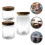 glass jar with lid food container set for tea coffee beans storage 4