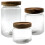 glass jar with lid food container set for tea coffee beans storage 9