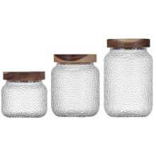 glass jar with lid food container set for tea coffee beans storage