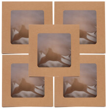 5pcs kraft paper bakery boxes with window for cake cookie packaging