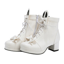 1Paar Witte Lolita Bowknot Laarzen Cosplay Casual