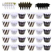 24St Assortiment Papier Cake Toppers Afstudeerfeest Decoratie